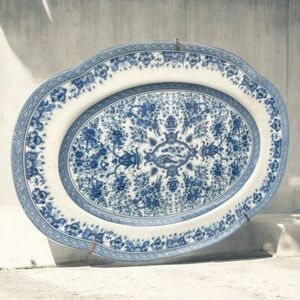 Antique United Wilson UW 1897 Chinese Export ironstone Oval Platter 18”